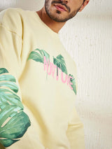Cream Nurture Graphic Oversized Sweatshirt