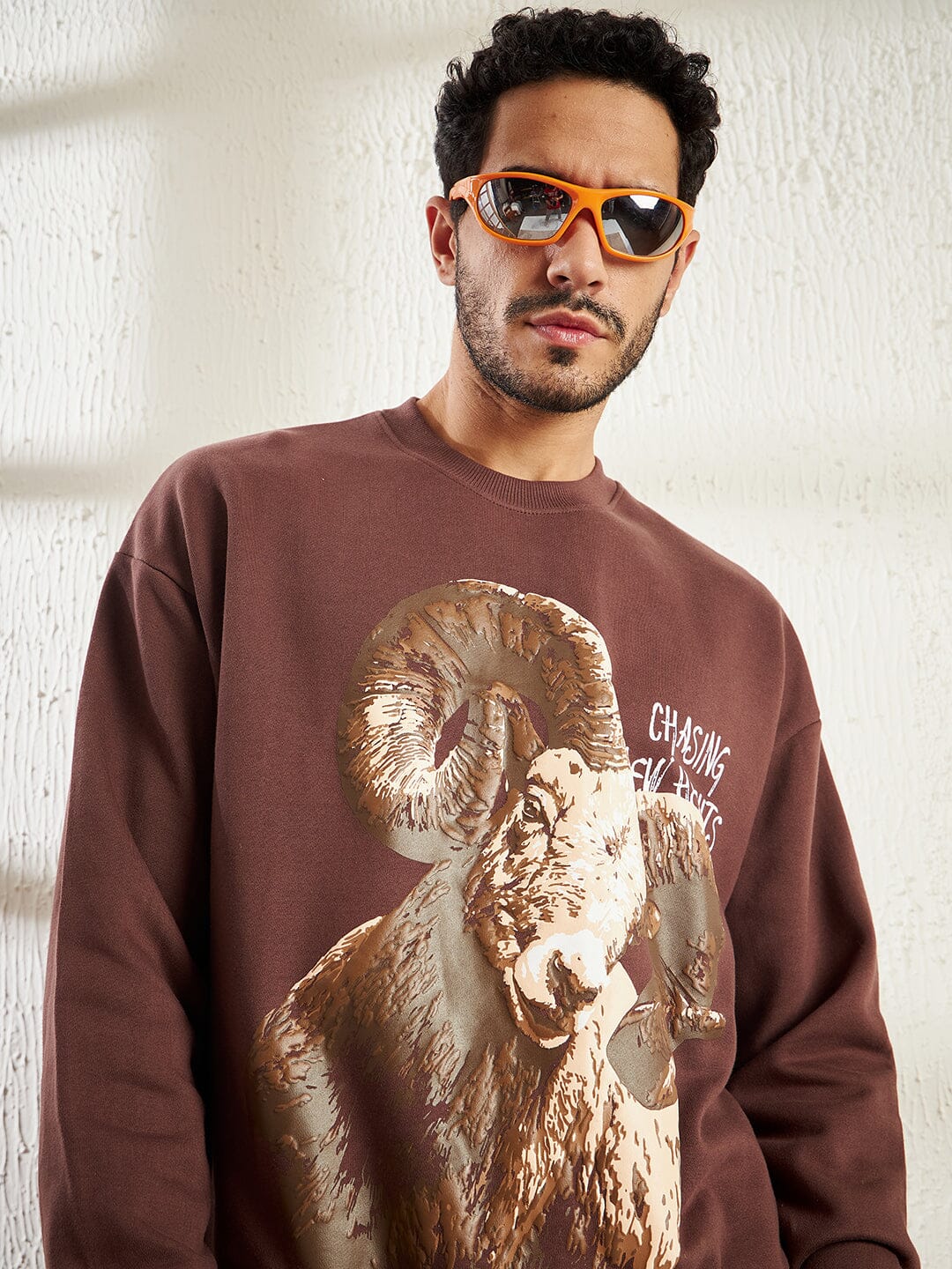 Brown Summit Seeker Oversized Sweatshirt Buy Mens Sweatshirt Fugazee FUGAZEE