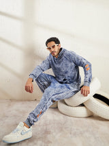 Indigo Oversized Piping Detailed Sweatshirt and Joggers Combo Tracksuit Tracksuits Fugazee 