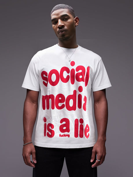 White Social Media Oversized Tshirt T-Shirts Fugazee 