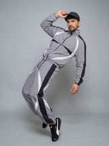 Grey Cut and Sew Windbreaker Jacket Jackets Fugazee 