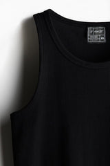 Black Ribbed Muscle Fit Vest T-Shirts Fugazee 