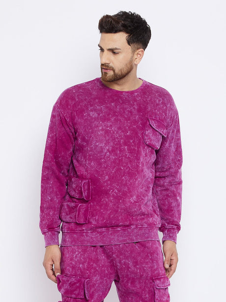 Magenta Washed Oversized Sweatshirt Sweatshirts Fugazee 