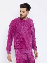 Magenta Washed Oversized Sweatshirt Sweatshirts Fugazee 