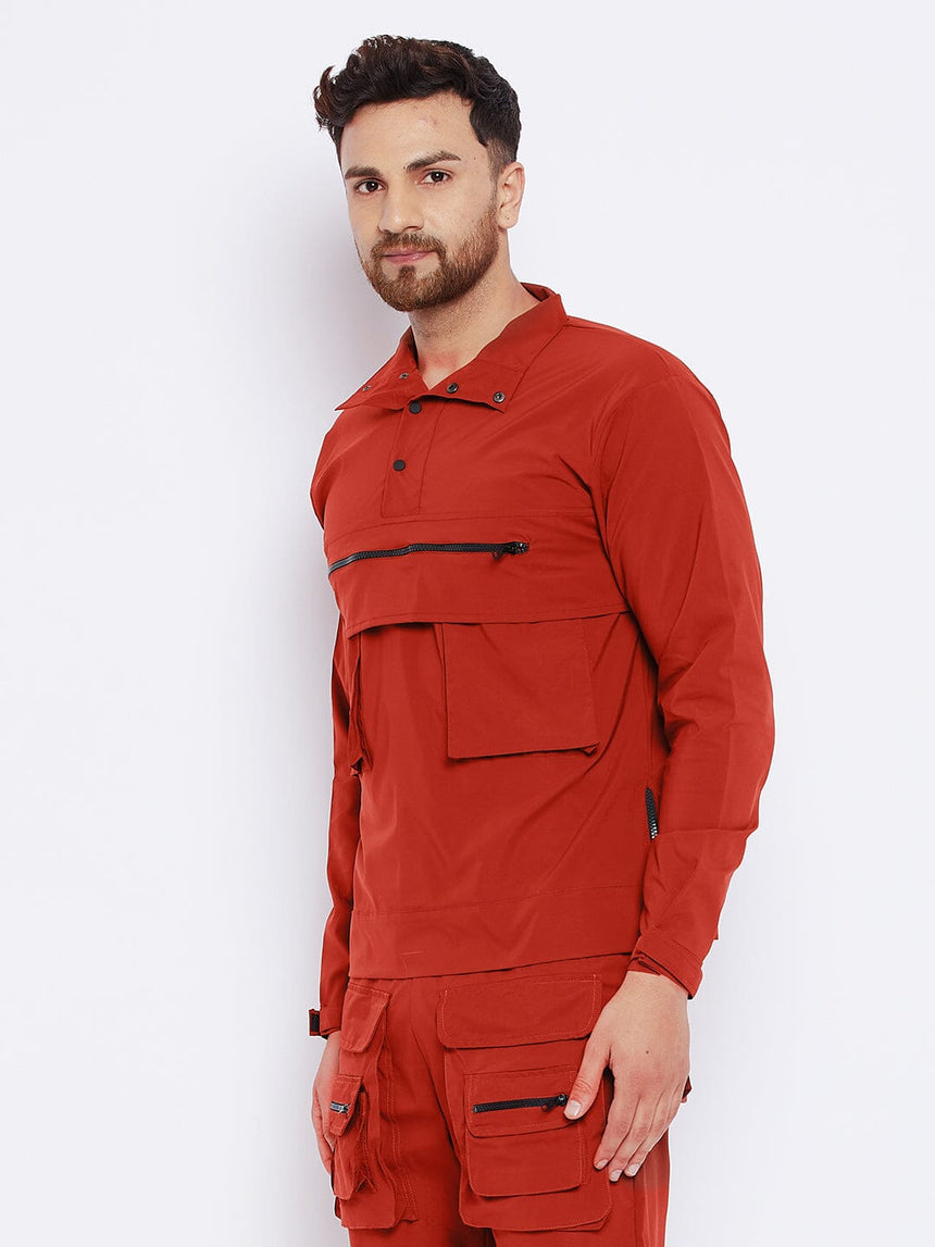 Rust Cargo Wind Cheater Jacket Jackets Fugazee 