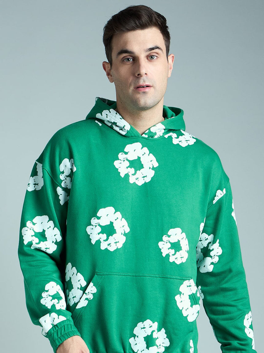 Green Floral Oversized Tracksuit Tracksuits Fugazee 