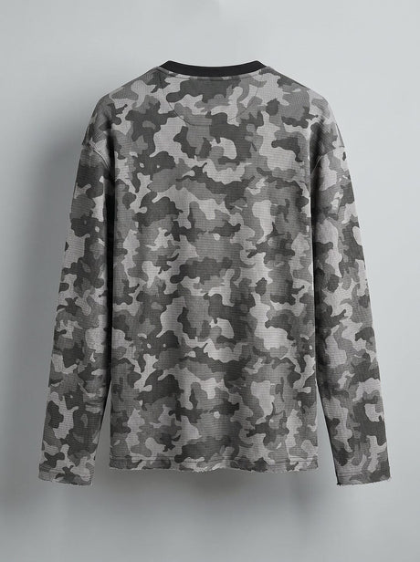 Grey Camo Waffle Longsleeve Tshirt T-Shirts Fugazee 