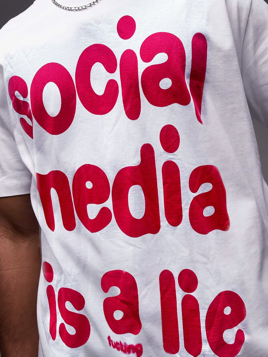 White Social Media Oversized Tshirt T-Shirts Fugazee 