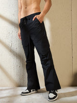 Black Oversized Cargo Pocket Trackpants Trackpants Fugazee 