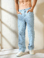 Blue Checkered Distressed Jeans Jeans Fugazee 