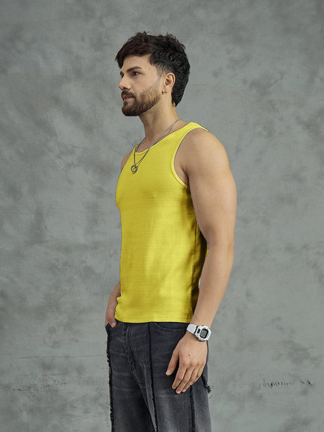 Chrome Yellow Ribbed Vest T-Shirts Fugazee 