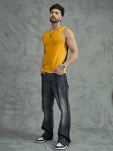 Chrome Yellow Ribbed Vest T-shirts Fugazee 
