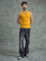 Chrome Yellow Ribbed Vest T-shirts Fugazee 