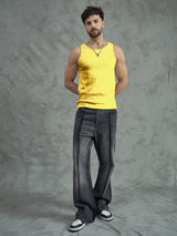 Chrome Yellow Ribbed Vest T-Shirts Fugazee 