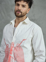 Ecru Angel Cropped Shirt With White Vest Shirts Fugazee 