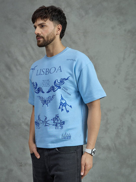 Sky Lisbon Graphic Oversized Tshirt T-shirts Fugazee 