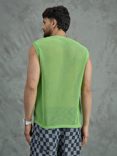 Lime Green Sun Graphic Vest T-shirts Fugazee 