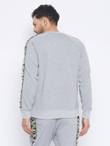Grey Oversized Camo Taped Sweatshirt Sweatshirts Fugazee 