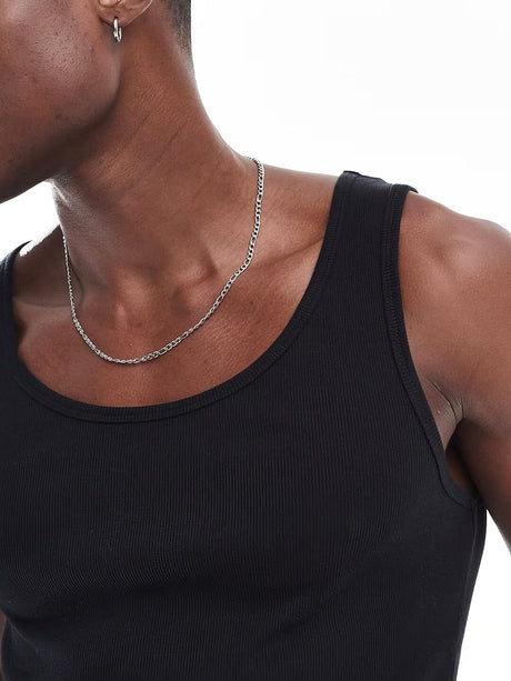 Black Ribbed Muscle Fit Vest T-Shirts Fugazee 