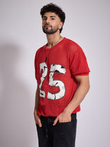 Red Knitted PU Appliqu√© Tshirt T-Shirts Fugazee 