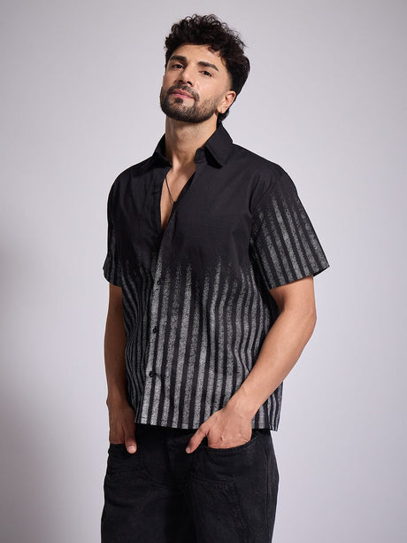 Black Faded Striped Shirt Shirts Fugazee 