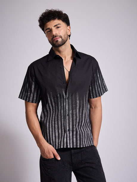 Black Faded Striped Shirt Shirts Fugazee 