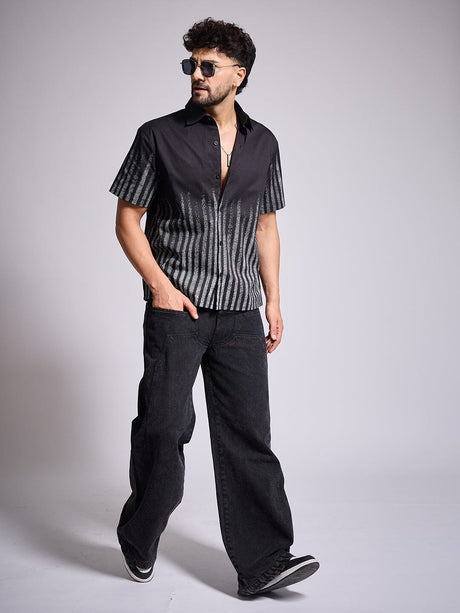 Black Faded Striped Shirt Shirts Fugazee 