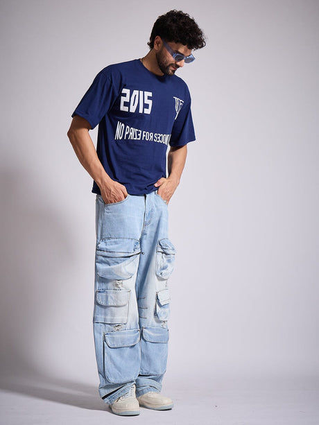 Navy Graphic Oversized Tshirt T-Shirts Fugazee 