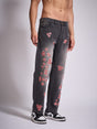 Grey Tint Cherry Blossom Straight Fit Denim Jeans Fugazee 