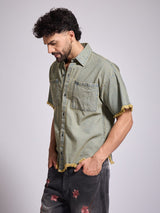 Indigo Tinted Raw Edge Shirt Shirts Fugazee 