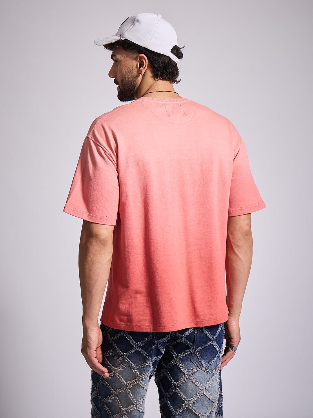Faded Coral Last Supper Graphic Tshirt | Buy Men Graphic Oversized