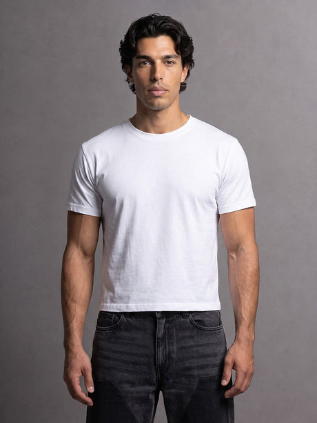 White Solid Cropped Tshirt T-Shirts Fugazee 