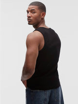 Black Ribbed Muscle Fit Vest T-Shirts Fugazee 