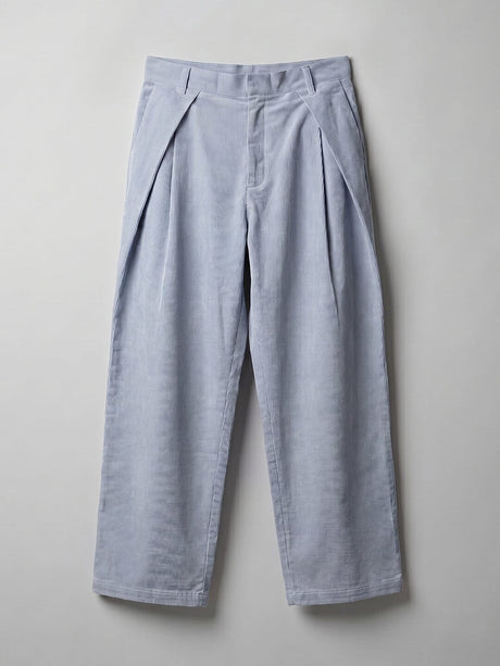 Whispy Blue Pleated Corduroy Trousers Trousers Fugazee 