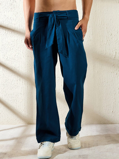 Navy Twill Korean Baggy Pants Trousers Fugazee 