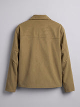 Tan Croc Textured Fireman Clasp Harrington Jacket Jackets Fugazee 