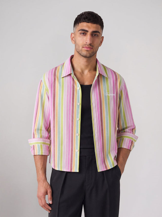 Carinval Striped Cropped Shirt Shirts Fugazee 