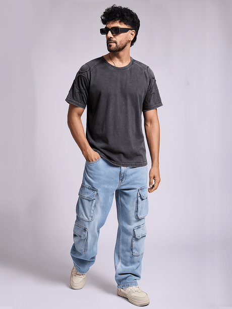 Charcoal Washed Oxygen Bubble Oversized Tshirt T-Shirts Fugazee 