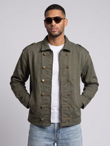 Olive Twill Heavyweight Harrington Cropped Jacket Jackets Fugazee 