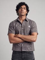 Grey Paisley Cropped Shirt Shirts Fugazee 