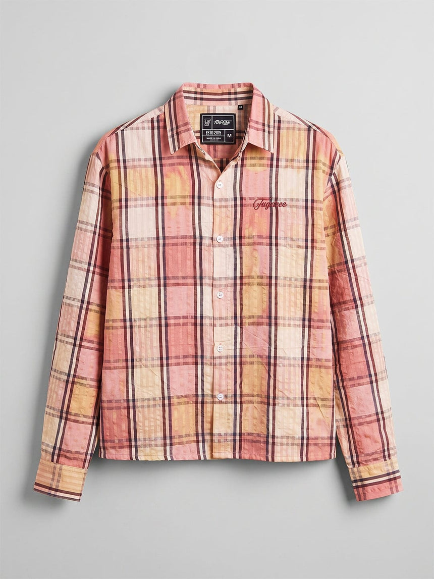 Sun Shades Seer Sucker Washed Cropped Shirt Shirts Fugazee 