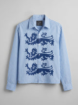 Chambray Blue Lions Graphic Cropped Shirt Shirts Fugazee 