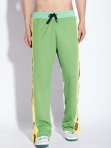 Bright Green Mesh Boot Cut Trackpant