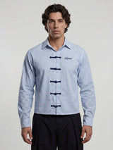 Ice Striped Frog Buttoned Cropped Shirt Shirts Fugazee 