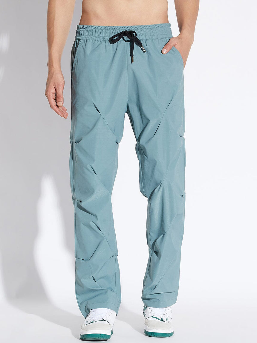 Teal Parachute Pleated Trackpants Trackpants Fugazee 