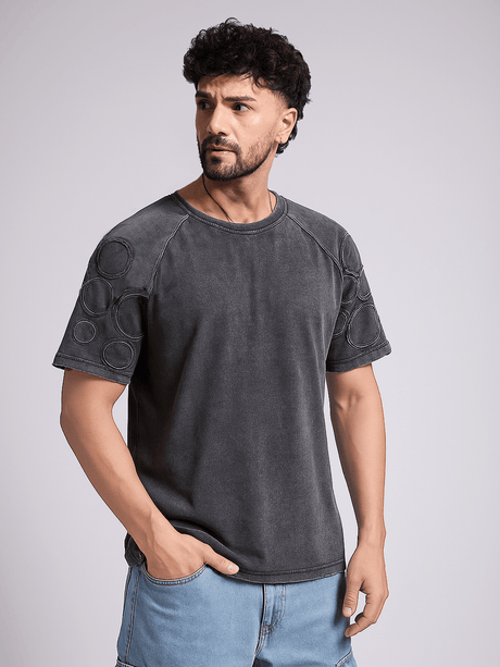 Moon Wash Craters Applique Oversized Tshirt T-Shirts Fugazee 