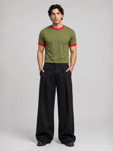 Khaki Ringer Cropped Tshirt T-Shirts Fugazee 