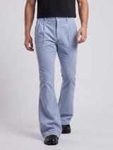 Sky Corduroy Pleated Flared Trousers Trousers Fugazee 