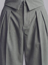 Grey Inverted Waist Tailored Trousers Trousers Fugazee 