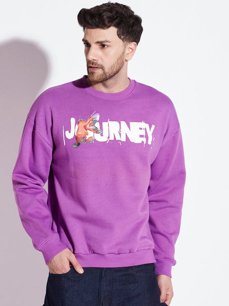 Purple Gold Fish Oversized Sweatshirt Sweatshirts Fugazee 